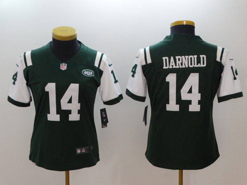 Women New York Jets 14 Darnold Green Nike Vapor Untouchable Playe NFL Jerseys